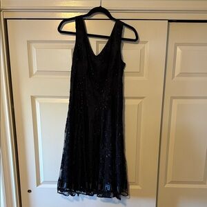 Black Lace V-Neck Dress